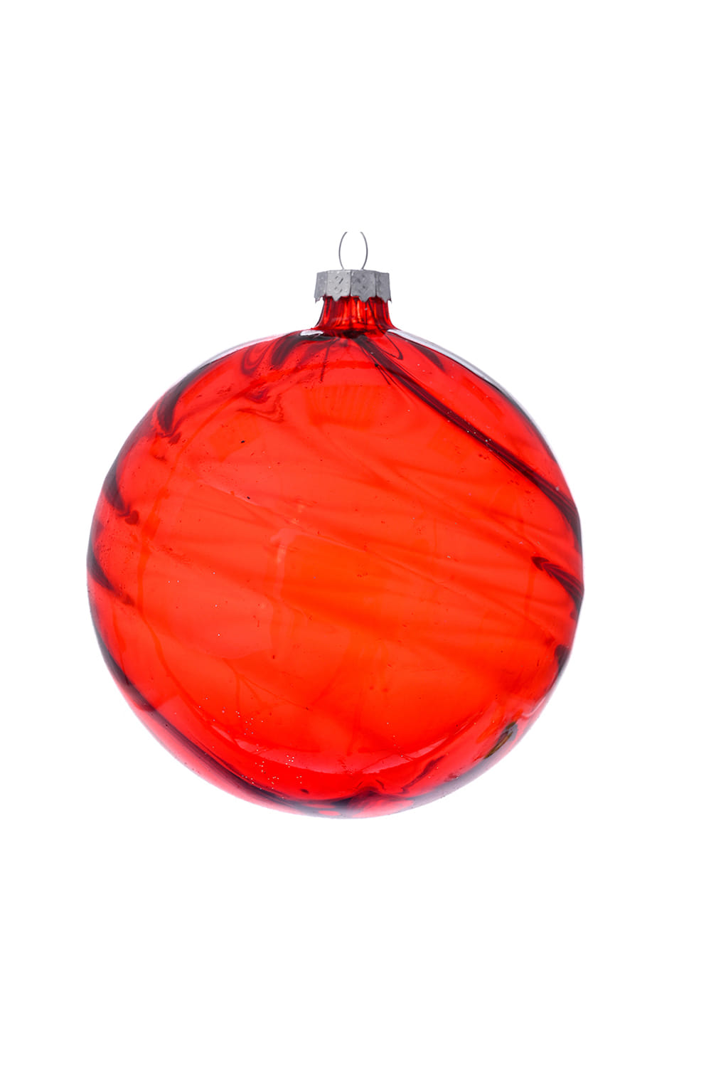 Athome Pavloudakis - Χριστουγεννιάτικη διάφανη γυάλινη κόκκινη μπάλα (8 cm)