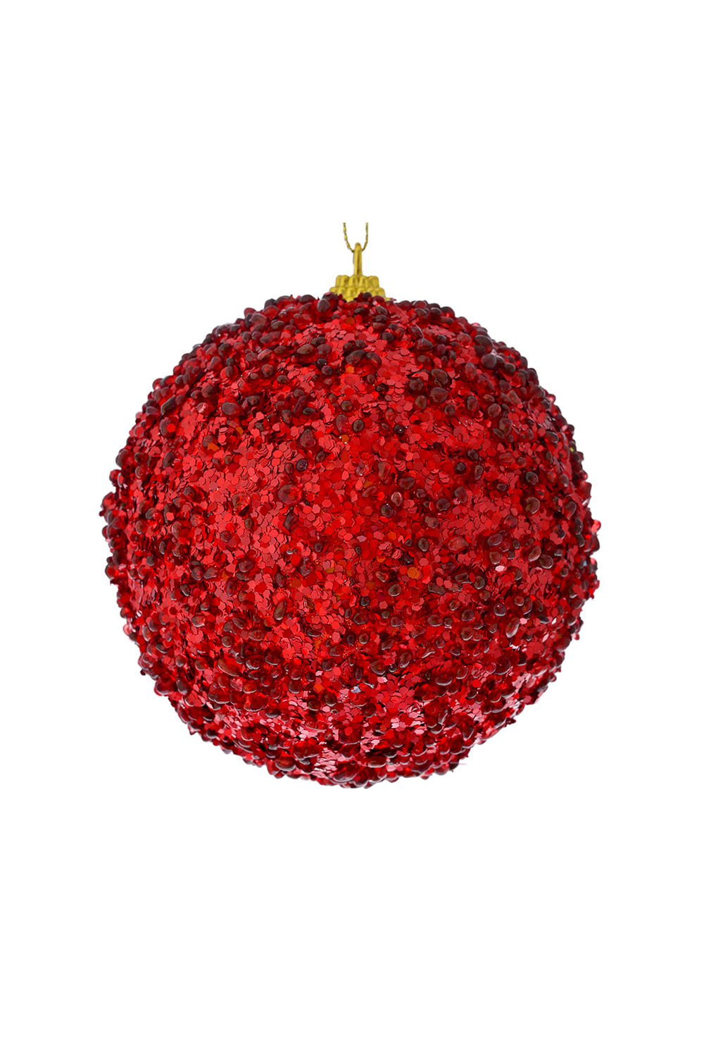 Athome Pavloudakis - Χριστουγεννιάτικη μπάλα αφρού με κόκκινες χάντρες Σετ 4τμχ (10 cm)