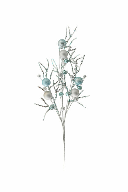 Athome Pavloudakis - Χριστουγεννιάτικο γαλάζιο συνθετικό κλαρί με μπάλες 65 cm
