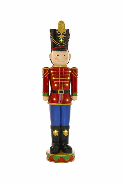 Athome Pavloudakis - Χριστουγεννιάτικος κόκκινο στρατιώτης παιδί LED λευκό 28x23x106 cm μπαταρίας