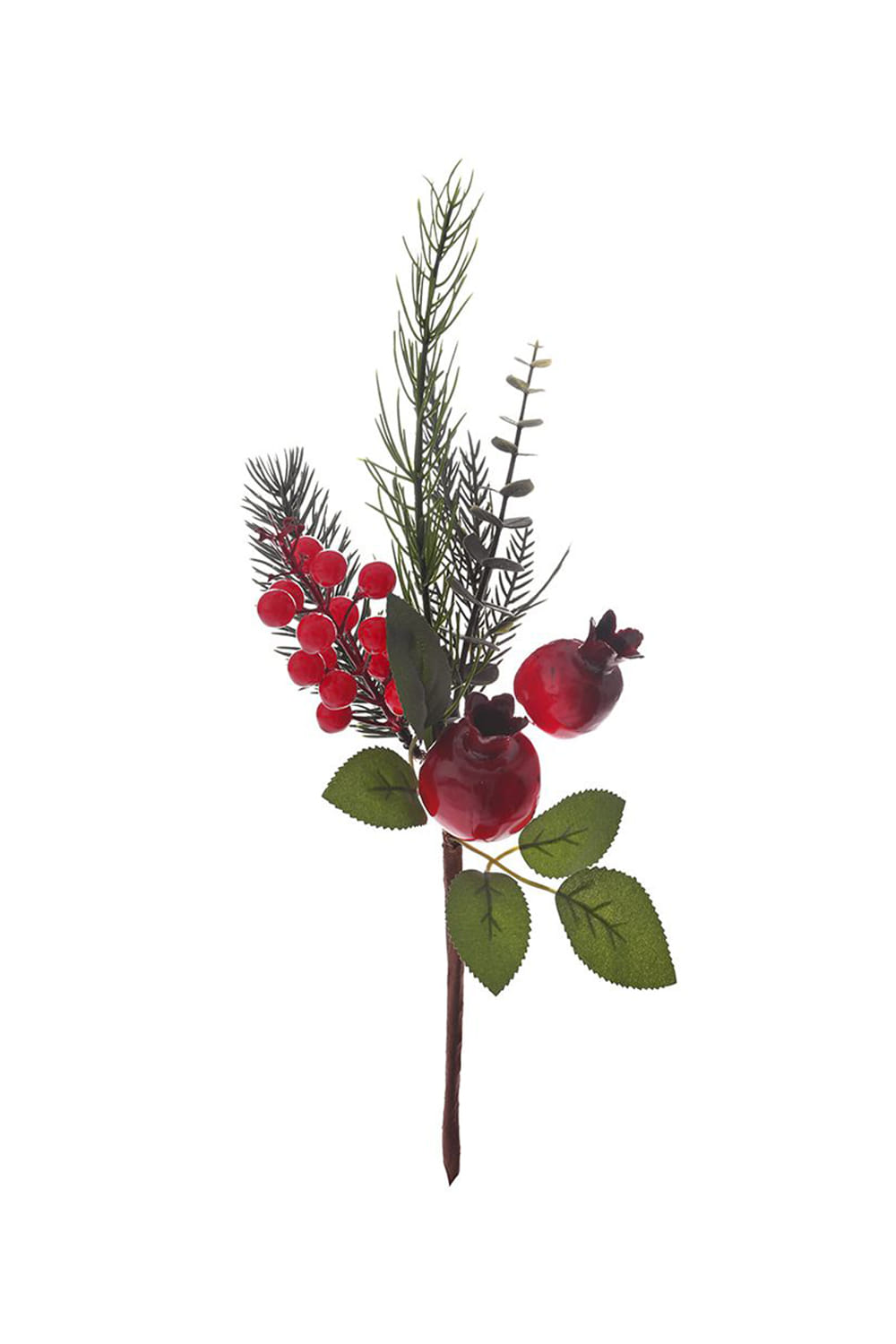 Athome Pavloudakis - Χριστουγεννιάτικο συνθετικό πράσινο έλατο με κόκκινους καρπούς (38 cm)