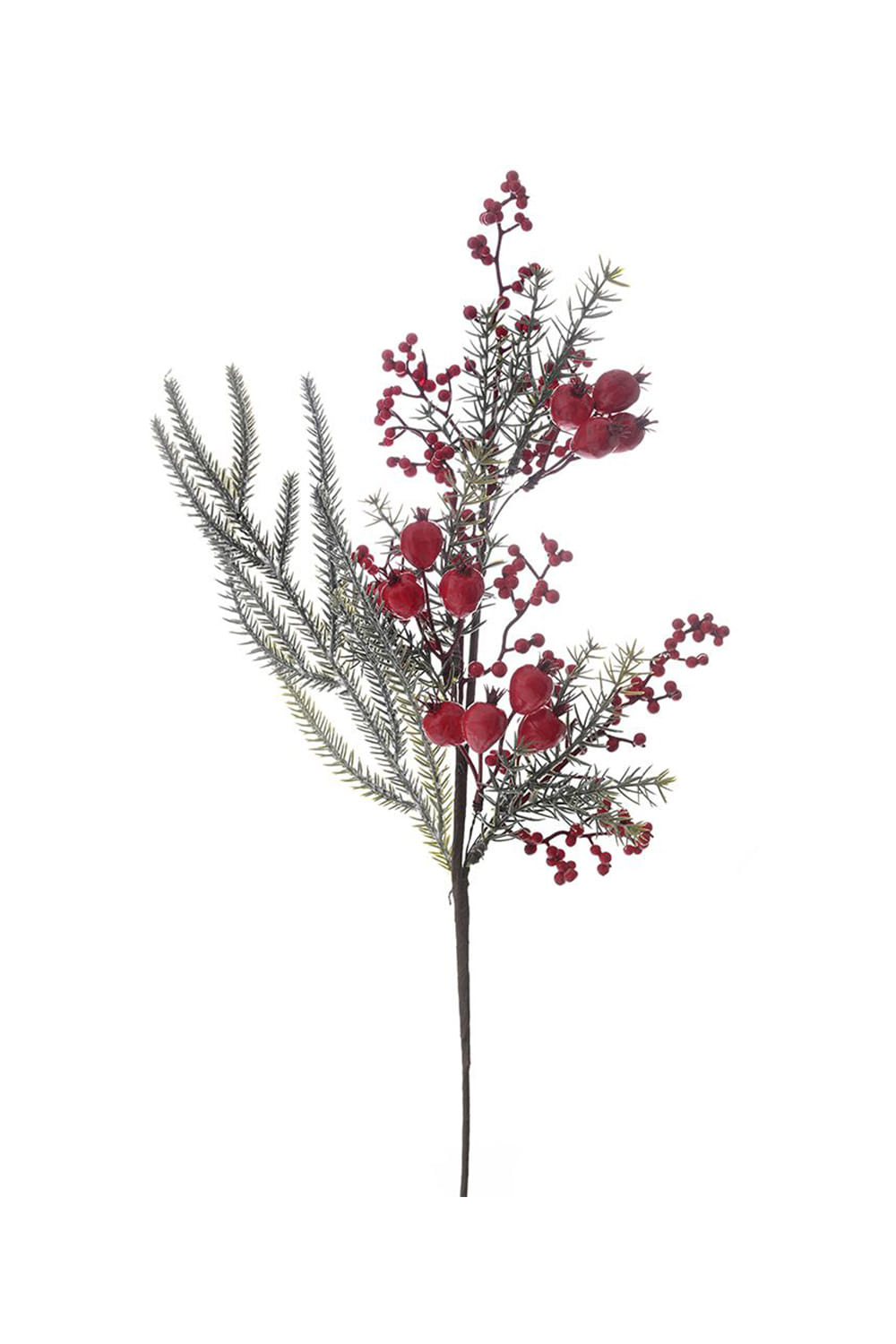 Athome Pavloudakis - Χριστουγεννιάτικο συνθετικό πράσινο κλαρί με κόκκινους καρπούς (57 cm)