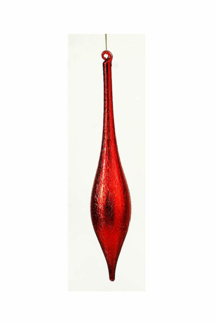 Athome Pavloudakis - Χριστουγεννιάτικο κόκκινο γυάλινο στολίδι δάκρυ 25 cm