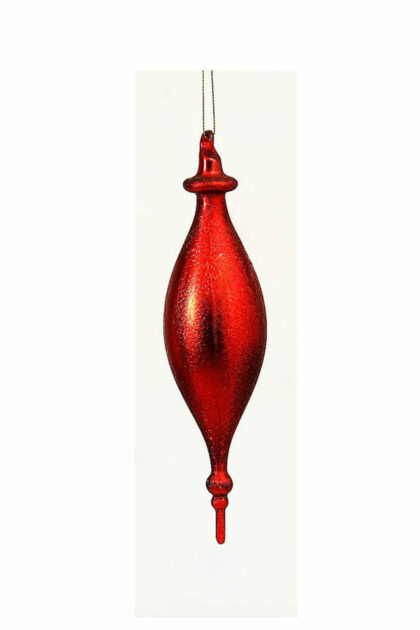 Athome Pavloudakis - Χριστουγεννιάτικο κόκκινο γυάλινο στολίδι αδράχτι 25 cm