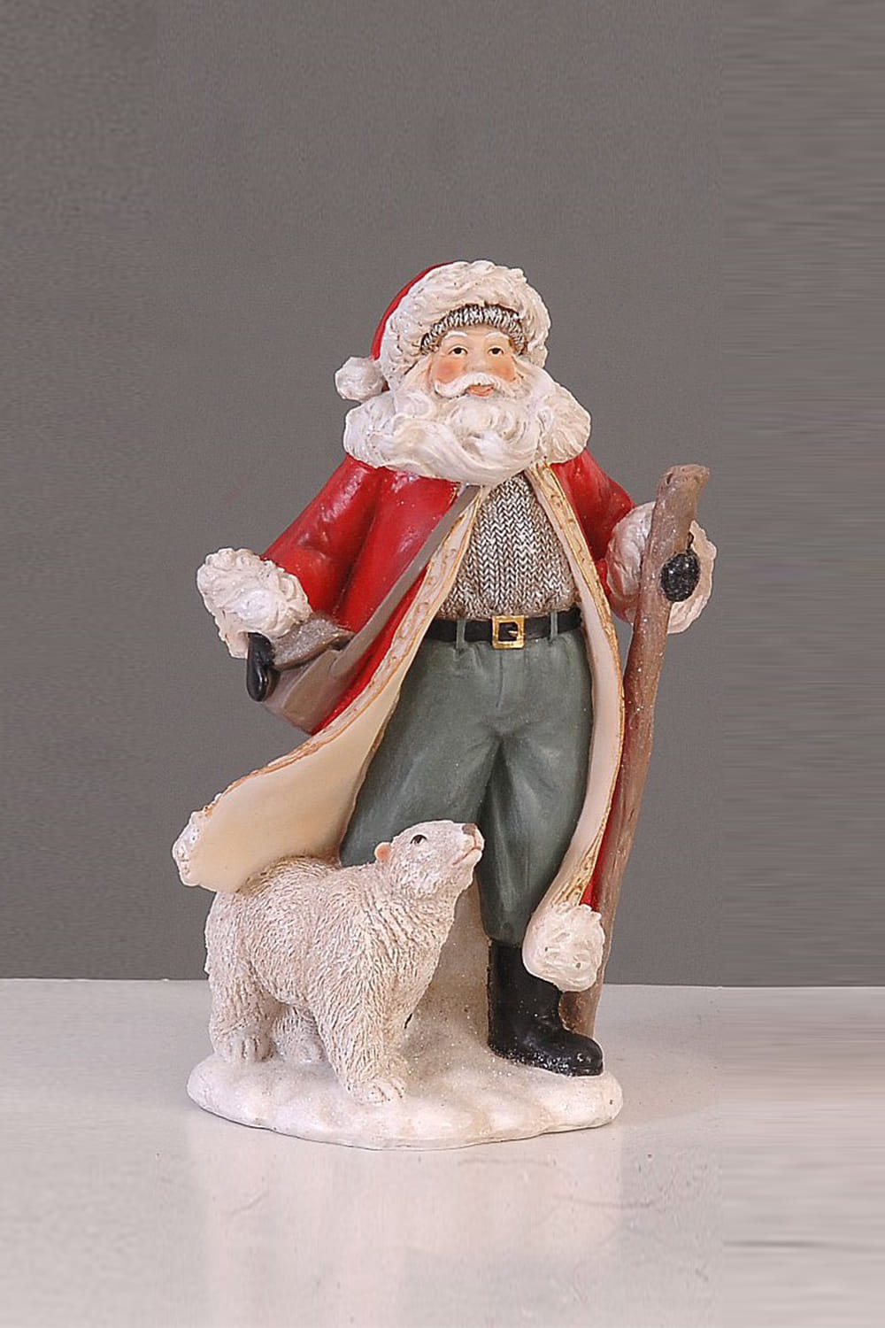 Athome Pavloudakis - Χριστουγεννιάτικος διακοσμητικός πολύχρωμος Αγ. Βασίλης με αρκούδα (25 cm)