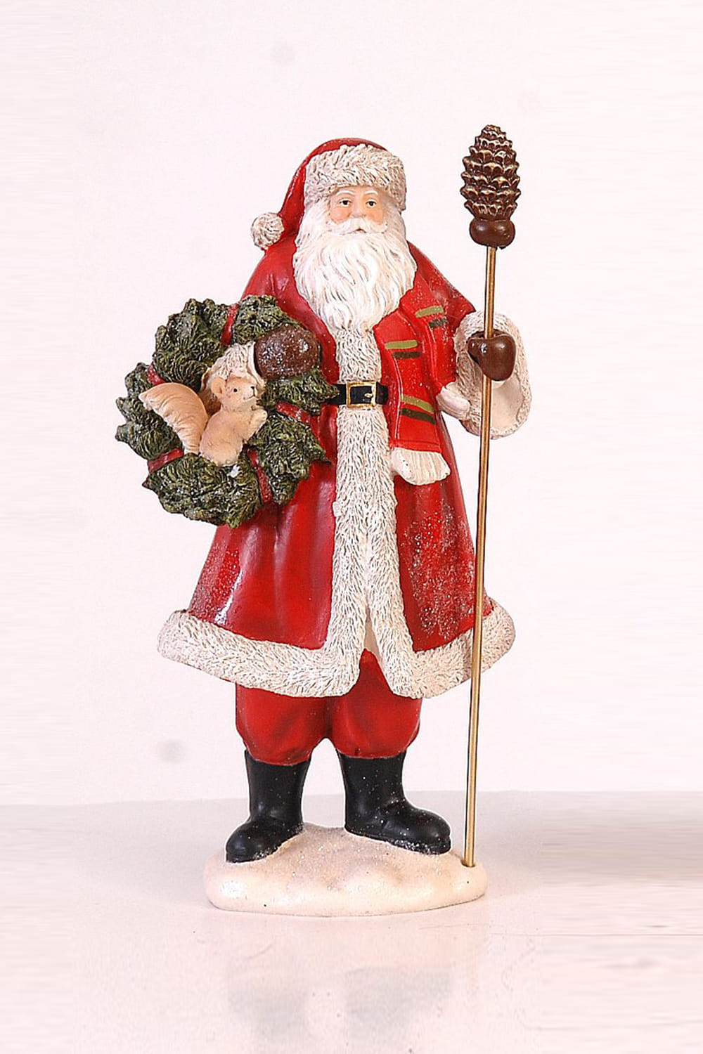 Athome Pavloudakis - Χριστουγεννιάτικος διακοσμητικός κόκκινος Αγ. Βασίλης με στεφάνι (30 cm)