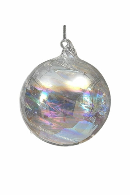 Athome Pavloudakis - Χριστουγεννιάτικη γυάλινη μπάλα διάφανη 10 cm ιριδίζον