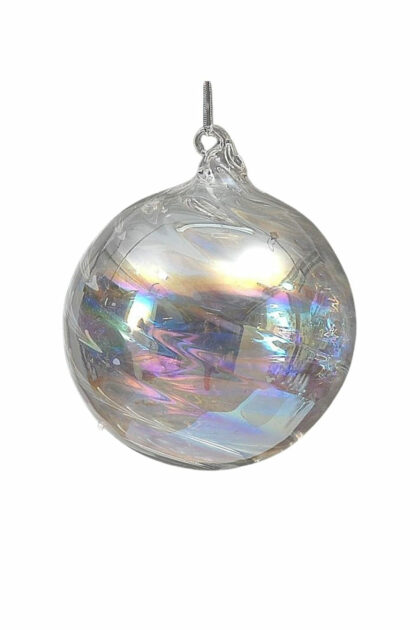Athome Pavloudakis - Χριστουγεννιάτικη γυάλινη μπάλα διάφανη 12 cm ιριδίζον