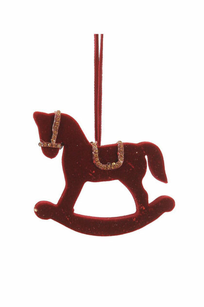 Athome Pavloudakis - Χριστουγεννιάτικο κόκκινο συνθετικό στολίδι άλογο 9 cm