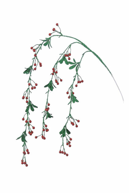 Athome Pavloudakis - Χριστουγεννιάτικο πράσινο συνθετικό κλαρί μπέρι 48 cm