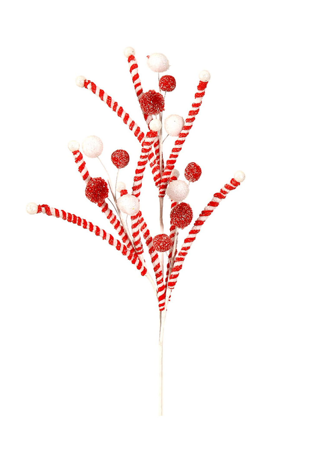 Athome Pavloudakis - Χριστουγεννιάτικο κόκκινο συνθετικό κλαρί με ζαχαρωτά (67 cm)