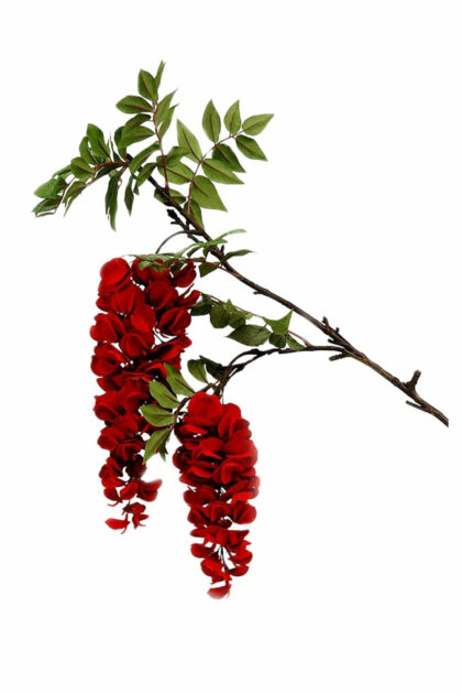 Athome Pavloudakis - Χριστουγεννιάτικο κόκκινο συνθετικό κλαρί με λουλούδια 92 cm
