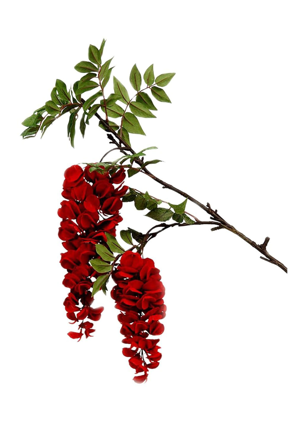 Athome Pavloudakis - Χριστουγεννιάτικο διακοσμητικό συνθετικό κλαρί με κόκκινα λουλούδια (92 cm)