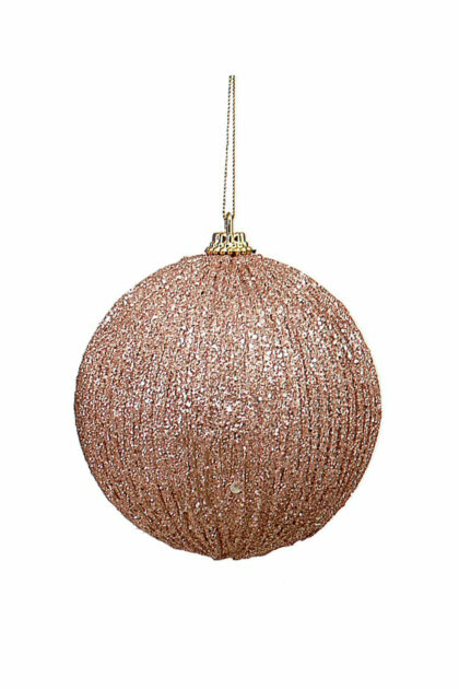 Athome Pavloudakis - Χριστουγεννιάτικη συνθετική μπάλα σε χρώμα ροζ 10 cm με σχέδια