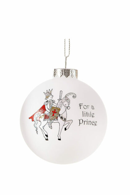 Athome Pavloudakis - Χριστουγεννιάτικη γυάλινη μπάλα λευκή μπάλα με τον μικρό πρίγκιππα 8 cm
