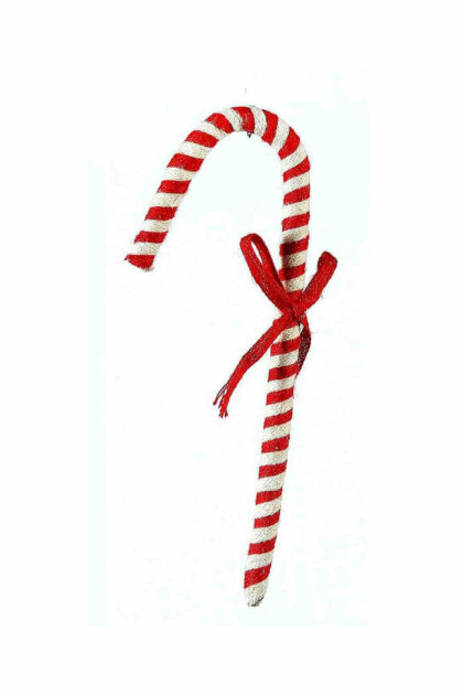 Athome Pavloudakis - Χριστουγεννιάτικο κόκκινο συνθετικό στολίδι μπαστούνι με φιόγκο 30 cm