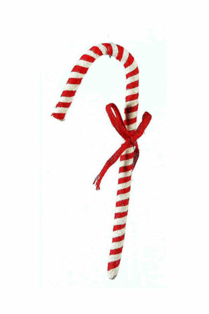Athome Pavloudakis - Χριστουγεννιάτικο κόκκινο συνθετικό στολίδι μπαστούνι με φιόγκο 38 cm