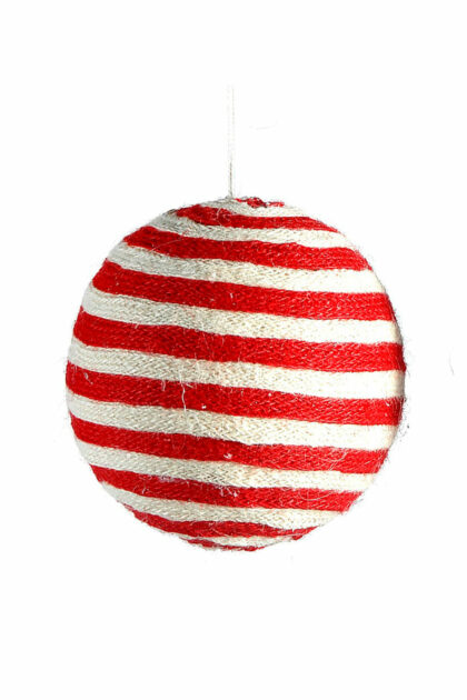 Athome Pavloudakis - Χριστουγεννιάτικη συνθετική άθραυστη μπάλα σε χρώμα κόκκινο 15 cm με σχέδια  γραμμές