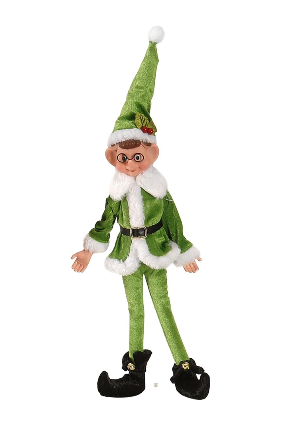 Athome Pavloudakis - Χριστουγεννιάτικο διακοσμητικό πράσινο ξωτικό με γυαλιά 35 cm