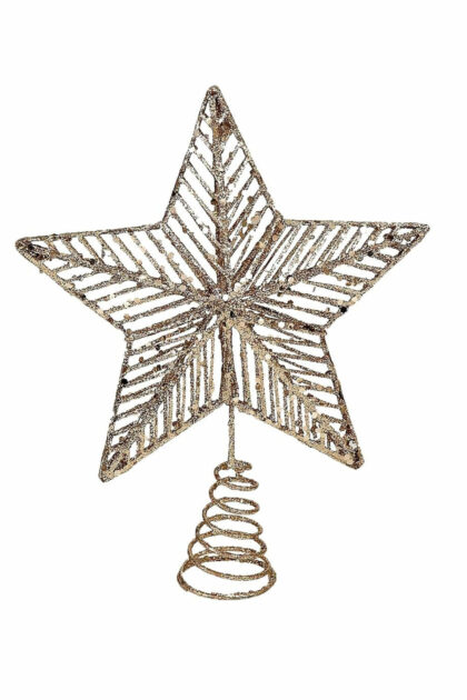 Athome Pavloudakis - Χριστουγεννιάτικη σαμπανί συνθετική κορυφή δέντρου αστέρι 30 cm
