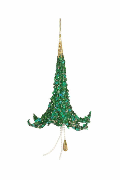 Athome Pavloudakis - Χριστουγεννιάτικο πράσινο συνθετικό στολίδι λουλούδι 17 cm