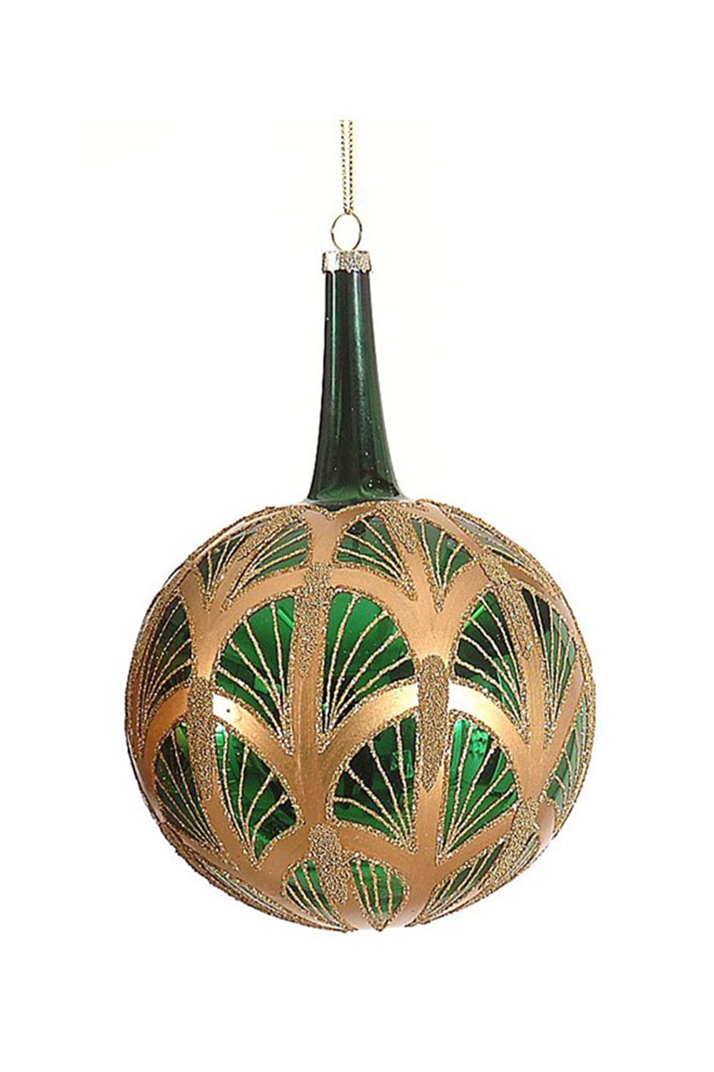 Athome Pavloudakis - Χριστουγεννιάτικο πράσινο γυάλινο στολίδι drop 18 cm