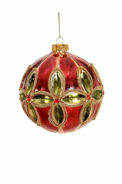 Athome Pavloudakis - Χριστουγεννιάτικη γυάλινη μπάλα μπορντώ 10 cm