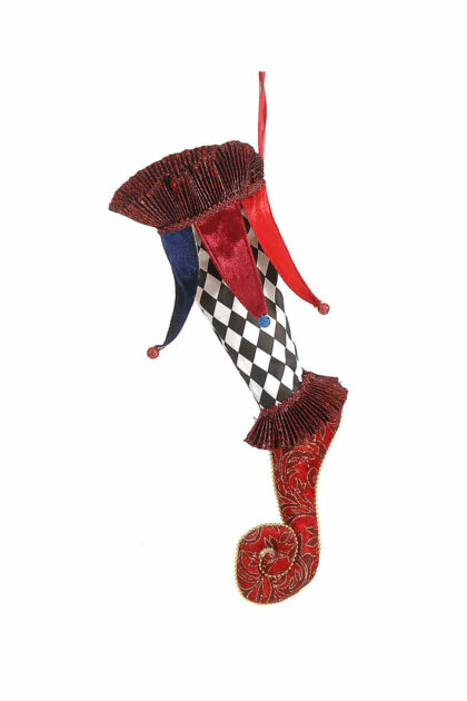 Athome Pavloudakis - Χριστουγεννιάτικο μπορντώ στολίδι κάλτσα καρώ 40 cm
