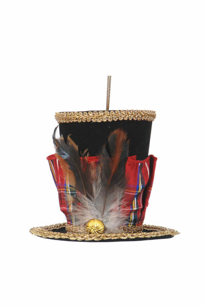Athome Pavloudakis - Χριστουγεννιάτικο μαύρο χάρτινο στολίδι καπέλο με φτερά 11