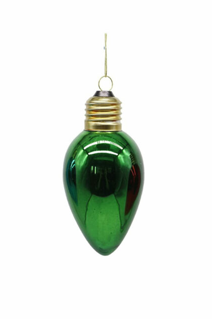 Athome Pavloudakis - Χριστουγεννιάτικο πράσινο γυάλινο στολίδι λάμπα 9 cm