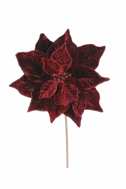 Athome Pavloudakis - Χριστουγεννιάτικο μπορντώ συνθετικό λουλούδι αλεξανδρινό 23 cm