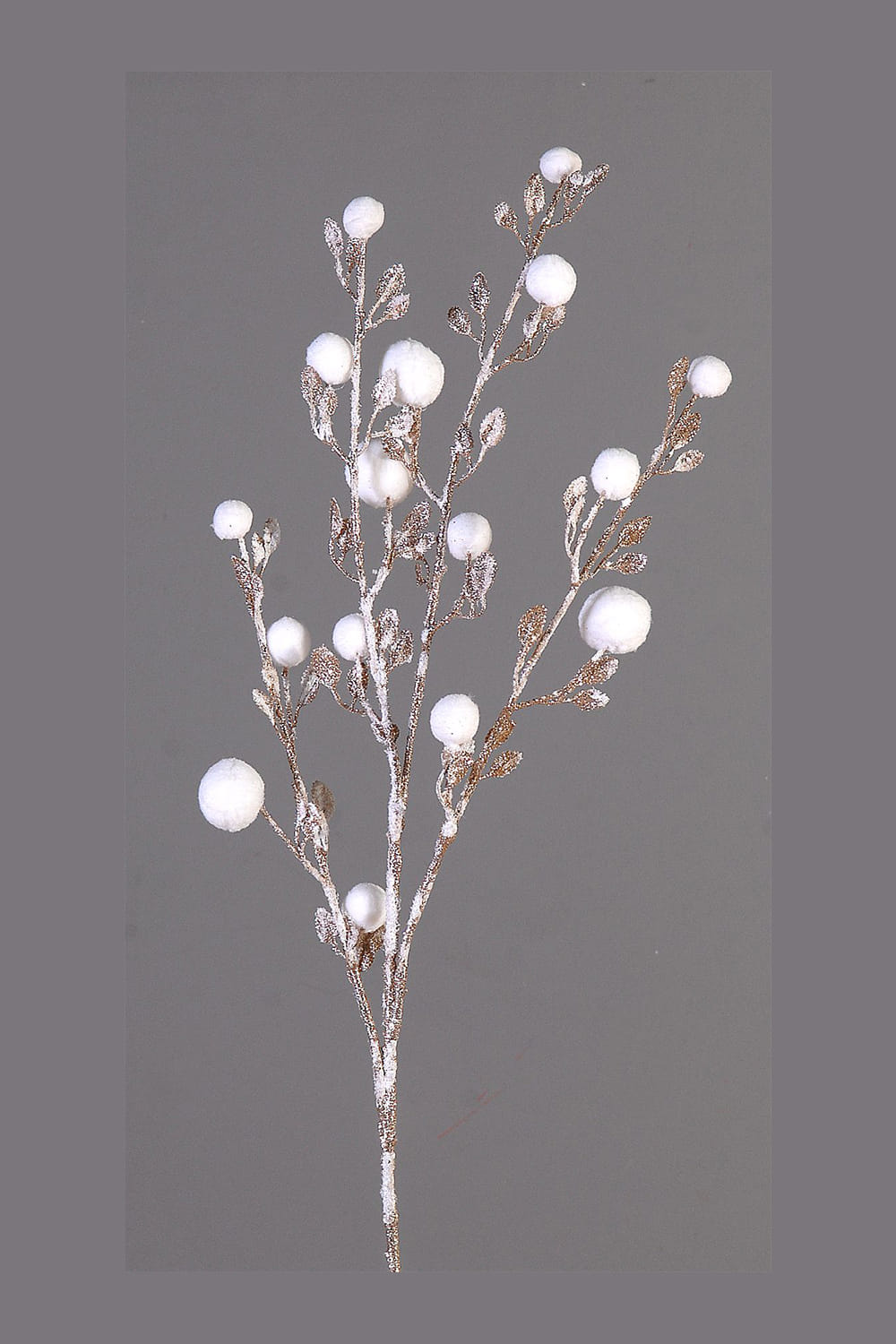 Athome Pavloudakis - Χριστουγεννιάτικο σαμπανί διακοσμητικό συνθετικό κλαρί με χιονισμένες μπάλες (96 cm)