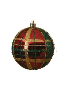 Athome Pavloudakis - Χριστουγεννιάτικη συνθετική γυαλιστερή κόκκινη μπάλα 8 cm