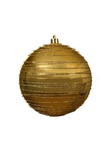 Athome Pavloudakis - Χριστουγεννιάτικη συνθετική χρυσή μπάλα με γκλίτερ 10 cm