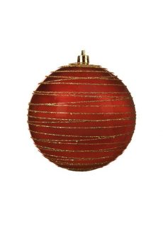 Athome Pavloudakis - Χριστουγεννιάτικη συνθετική κόκκινη μπάλα με γκλίτερ 10 cm