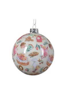 Athome Pavloudakis - Χριστουγεννιάτικη συνθετική μπάλα  πολύχρωμη με ποντικάκια (8 cm)