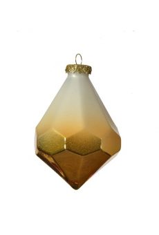 Athome Pavloudakis - Χριστουγεννιάτικο χρυσό γυάλινο στολίδι drop (8 cm)