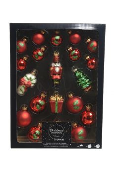 Athome Pavloudakis - Χριστουγεννιάτικο Σετ γυάλινων στολιδιών 20 τμχ (10