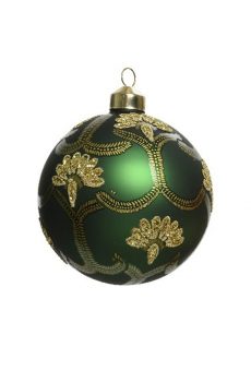 Athome Pavloudakis - Χριστουγεννιάτικη γυάλινη μπάλα πράσινη χριστουγέννων 8 cm
