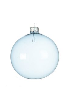 Athome Pavloudakis - Χριστουγεννιάτικη διάφανη γυάλινη  μπάλα σε χρώμα γαλάζιο (8 cm)