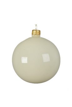 Athome Pavloudakis - Χριστουγεννιάτικη γυάλινη εκρού μπάλα (8 cm)