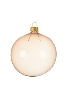 Athome Pavloudakis - Χριστουγεννιάτικη διάφανη γυάλινη μπάλα σε χρώμα σαμπανί (8 cm)