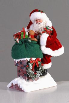 Athome Pavloudakis - Χριστουγεννιάτικο διακοσμητικό κόκκινος Αγ. Βασίλης σε καμινάδα (28 cm)