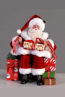 Athome Pavloudakis - Χριστουγεννιάτικος διακοσμητικός Αγ. Βασίλης με δώρα (23 cm)