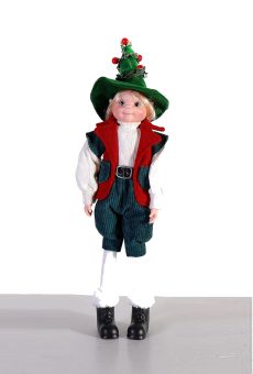 Athome Pavloudakis - Χριστουγεννιάτικο διακοσμητικό πράσινο αγόρι με καπέλο (46 cm)