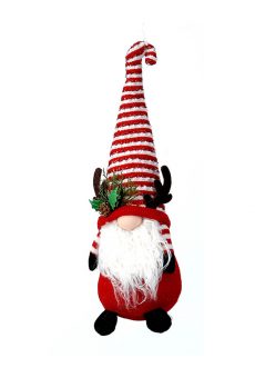 Athome Pavloudakis - Χριστουγεννιάτικος συνθετικός νάνος-gnome με κόκκινο καπέλο 38 cm