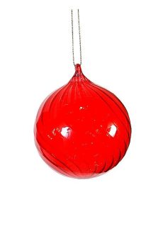 Athome Pavloudakis - Χριστουγεννιάτικη διάφανη κόκκινη γυάλινη μπάλα (8 cm)