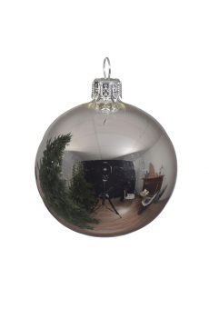 Athome Pavloudakis - Χριστουγεννιάτικη γυάλινη μπάλα ασημί γυαλιστερό 15 cm