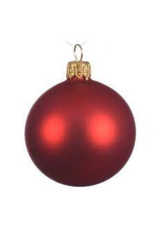 Athome Pavloudakis - Χριστουγεννιάτικη γυάλινη κόκκινη ματ μπάλα (15 cm)