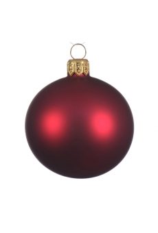 Athome Pavloudakis - Χριστουγεννιάτικη γυάλινη μπορντώ ματ μπάλα (15 cm)